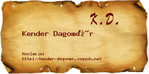 Kender Dagomér névjegykártya